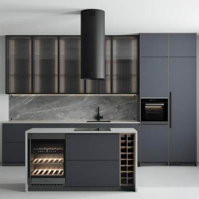 现代厨房橱柜组合-1